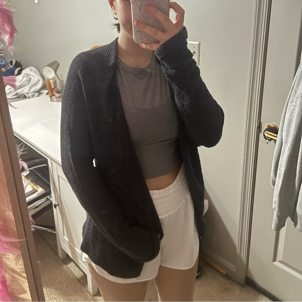 black cardigan with pockets